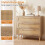 Cômoda de vime com 3 gavetas, mesa de cabeceira boho natural 8