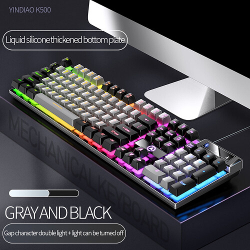 USB Wired Floating Gaming Keyboard Ergonomic