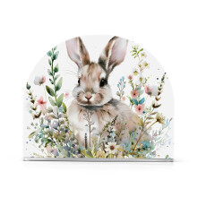 Rabbit Floral Napkin Holder Clear Acrylic 1 Piece