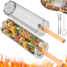 Stainless Steel Grill Basket with Wood Handle 1 Pack