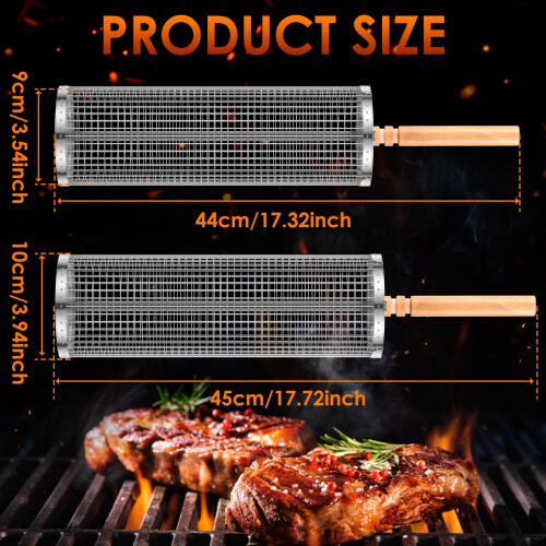 Stainless Steel Grill Basket with Wood Handle 1 Pack 1