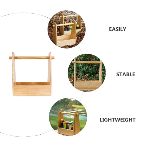 Camping Box Wooden Crate with Handle for Condiments and Gear 1