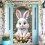 Easter Door Cover Bunny Eggs Print 180x90cm 1