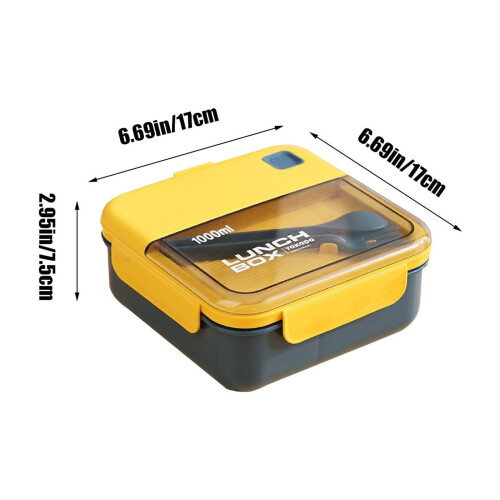 Leakproof Bento Box with Spoon and Fork, Square, Microwave 2