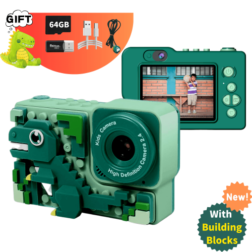 Kids Digital Camera Dinosaur Theme 2.0 Inch Screen 32GB