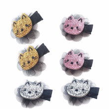 Cat Hair Clip Barrette for Girls 6 pcs Pink Silver Gold
