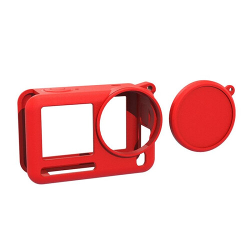Silicone Case for  Action 6 Action Camera Full Protective Frame Case Anti-Scratch Camcorder Housing Case Red