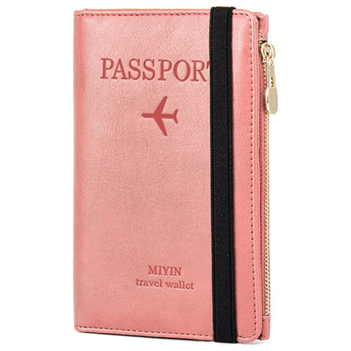 Leather Passport Holder Ultra-thin Zippered Wallet 1pc