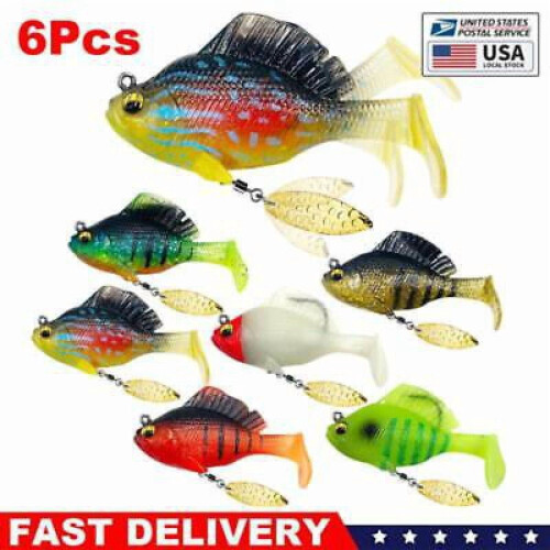 Pre-Rigged Jig Head Soft Lures Hidden Hook 6 Pcs