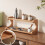 Wooden Desktop Storage Rack 2-Tier Countertop Shelf 4