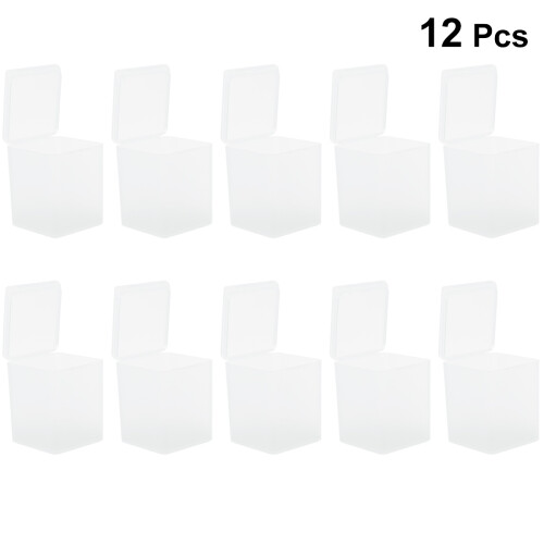 Square Bead Storage Boxes PP Material with Lids 12 Pcs 2