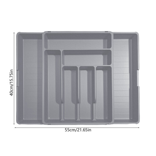 Silverware Drawer Organizer Tray Gray 22" x 16" 1