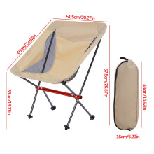 Aluminum Folding Chair with Backrest 16.5x4.7x4.7 inches