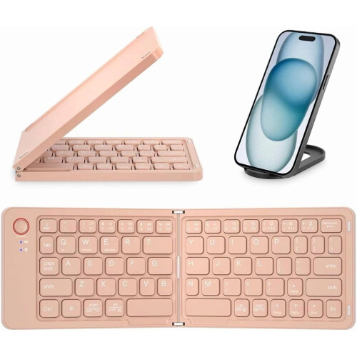 Foldable Bluetooth Keyboard with Phone Holder 104-Key