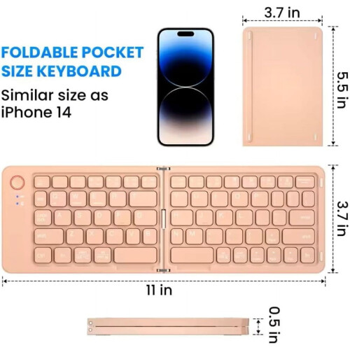 Foldable Bluetooth Keyboard with Phone Holder Ultra Slim 2
