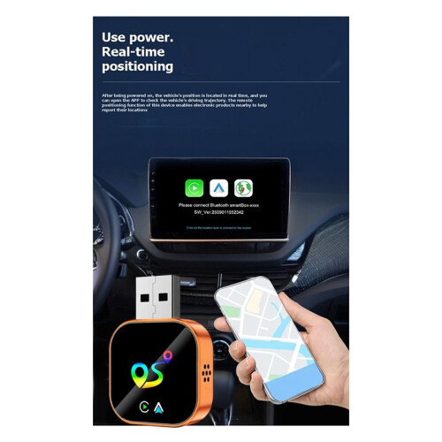 Wireless Carplay Android AUTO 2in1 AI Box Adapter Location Finder Function Bluetooth5.0+WiFi Wired to Wireless Carplay A 2