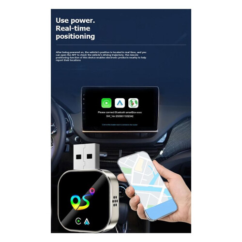 Wireless Carplay Android AUTO 2in1 AI Box Adapter Location Finder Function Bluetooth5.0+WiFi Wired to Wireless Carplay B 2