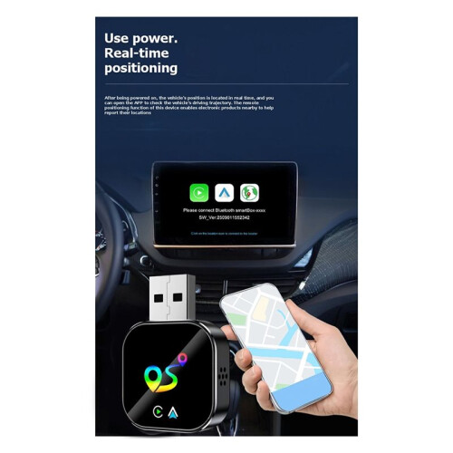 Wireless Carplay Android AUTO 2in1 AI Box Location Finder Function Bluetooth5.0+WiFi Adapter Wired to Wireless Carplay A 2