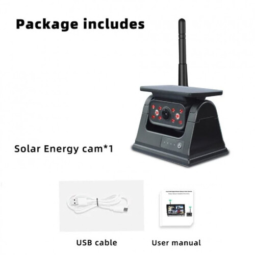 WiFi Solar Wireless Backup Camera Magnetic Base AI Blind Spot Alarms Backup for IOS Android Bus Front Rear View EU Plug 2