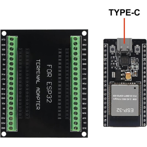 ESP32 Development Board Type C 38Pin Narrow Version WiFi +  Microcontroller with ESP32 Breakout Board GPIO 1