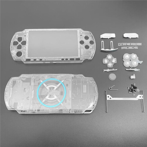 Kit de Capa Protetora Transparente com Botões Kit com Parafusos Carcaça Completa Conjunto Completo para Versão PSP3000 2