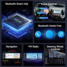 Estéreo de Coche Android 15 de 2+64G de una Sola Din de 6.28 Pulgadas, Carplay Inalámbrico, Radio Android Auto, Navegación, Enlace Espejo,