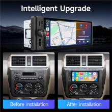 2+64G Android 15 Single Din 6.28inch Car Stereo Wireless Carplay Android Auto Radio, Mirror Link Navigation FM