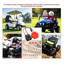 Adaptador Power Wheels para Coches Eléctricos con Conector de Cable para Batería de 20V Li-Ion para Black + Decker, A