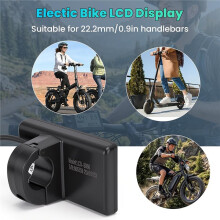 36V S866 Elektrisk Cykel LCD-Display, Hastighetsmätare, Odometer, Kontrollpanel för 0,9 Tum Styren Svart
