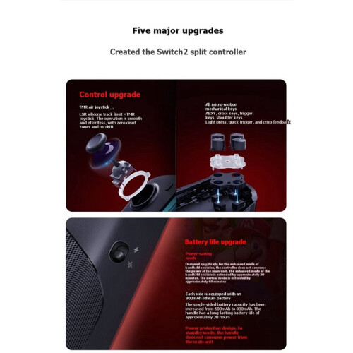 MOBAPAD M12 HD Wireless Gamepad with TMR Joystick for   2 Console Handle-Held Storage Bag
