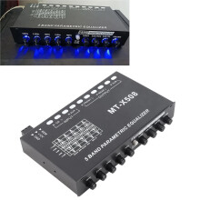 X508 Equalizer Audio Samochodowy 5-Pasmowy Parametryczny EQ Przedwzmacniacz Zwrotnica Wzmacniacz z Kontrolą Subwoofera do Strojenia Stereo