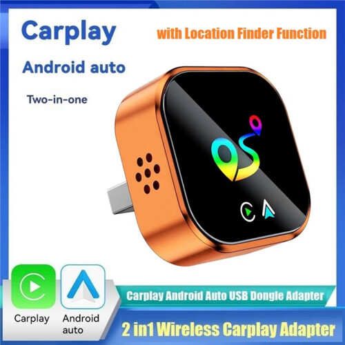 Wireless Carplay Adapter Android AUTO 2in1 AI Box Location Finder Function Bluetooth5.0+WiFi Wired to Wireless Carplay B 2