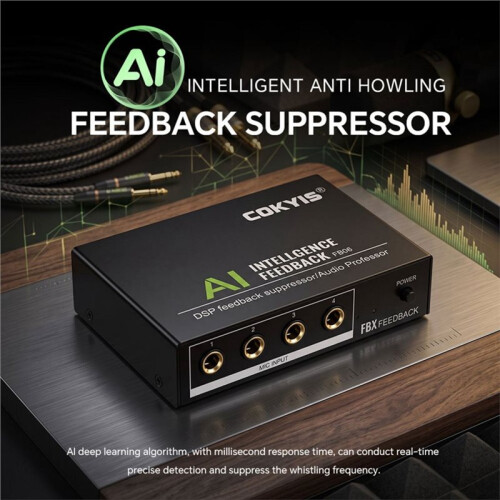 COKYIS FB06 AI Intelligent Feedback Suppressor Anti-Howling Processor Rechargeable Audio Feedback Eliminator 2
