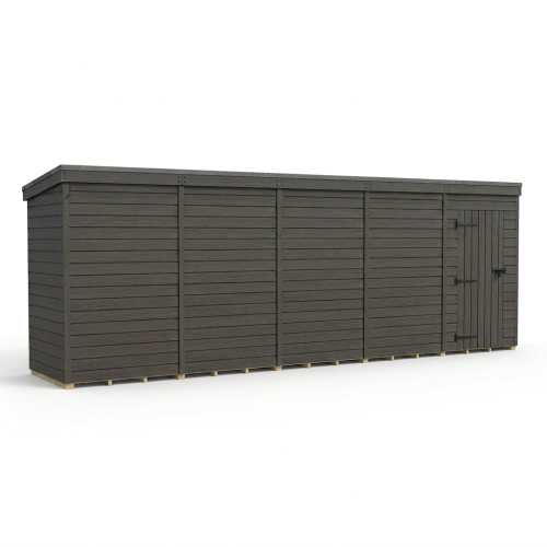 20x4 Pent Composite Shed Tanalised (Single Door, No Windows) 1