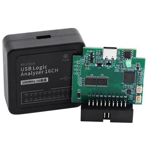USB Logic Analyzer 16CH,Compact USB-C Logic Analyzer,RP2350A Microcontroller,16CH Digital Signal Synchronous Acquisition 1