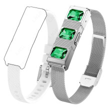 Smartes Armband mit 2 Armbändern, 24/7-Herzfrequenz-/Blutsauerstoff-/HRV-/Schlafüberwachung, mit Nachrichten-/Anruferinnerung, Grün
