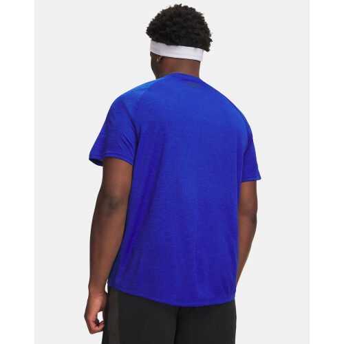 Under Armour UA Textured Short Sleeve Tee Royal/Black UK L 1