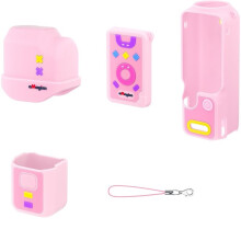 AMAGISN Söt Silikonfodral för för Osmo Pocket 4 Fullständigt Skyddande Design Skyddsfodral för Pocket4 Tillbehör Rosa