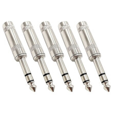 5 Piezas Conector de Audio de Enchufe Mono Chapado de 6.35mm, Adaptador de Audio DIY, Enchufe Macho de 6.3mm para Guitarra B
