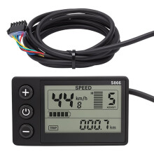 36V S866 Elektrisk Cykel LCD-Display, Hastighetsmätare, Odometer, Kontrollpanel för 0,9 Tum Styren Svart