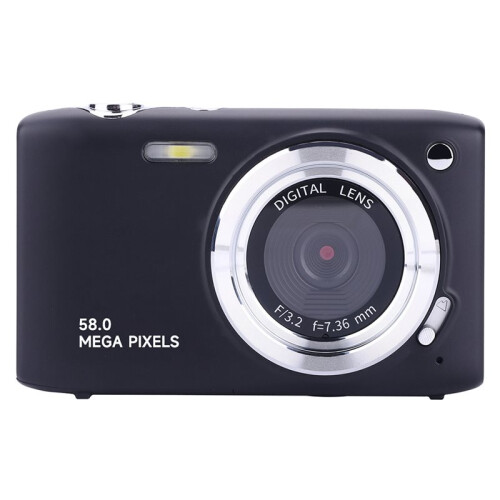 Câmera Digital de 58 Megapixels em Alta Definição com Tela  de 2,88 Polegadas, Autofoco, Câmera de Viagem para Estudantes, Preta