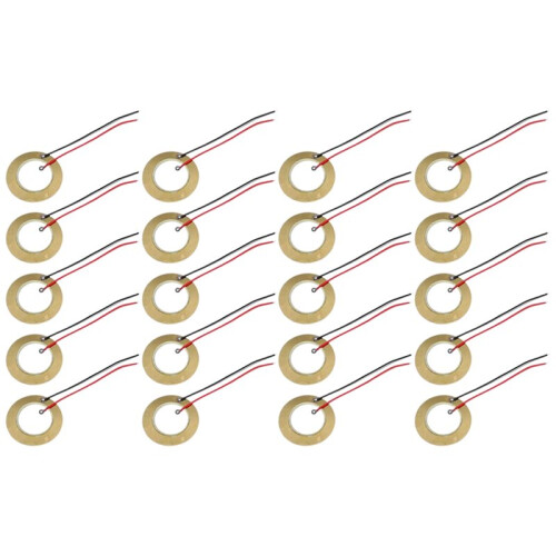 20PCS XHXDZ 35MM Piezoelectric Ceramic Wafer Plates with Wire Buzzer Piezo Elements for DIY Projects and Electronics