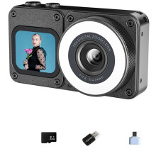 4K Dual-Screen CCD Digital Camera 64MP Pixel 18X Zoom Photography Camera Beauty Mode with 2.8//1.83 Inch Screens A