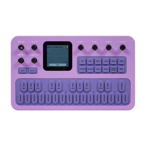 FM-1 Portable FM Synthesizer 6-Operator 32-Algorithm 128 Presets Built-in Speaker with MIDI Keyboard B 1