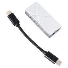 F4 Dual CS43198 voor DAC Hoofdtelefoonversterker Geluidskaart Gebalanceerde 4.4mm + 3.5mm PCM768K Staart Zilver
