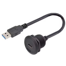 Gniazdo Żeńskie Panelu 30 cm Długości z Męskim Prostym Wtykiem do Montażu z Gwintem Złącze USB3.0 Okrągłe
