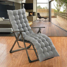High Back Patio Chair Cushions Gray 1.57Ft x 5.22Ft