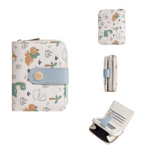 Women's Dinosaur PU Wallet with Zipper 4.7 x 3.7 Inches