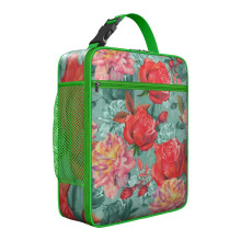 Floral Cooler Bag Portable Insulated Meal Tote