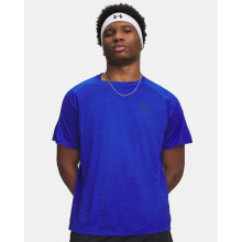 UA Textured Short Sleeve Tee Royal/Black UK 2XL